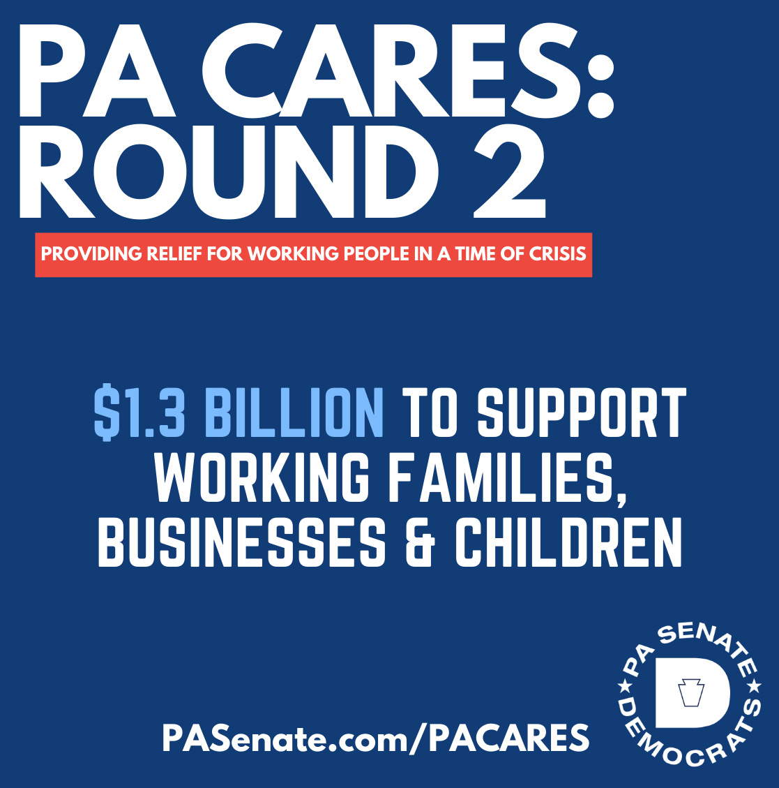 1.3 Billion to support working families, businesses, children